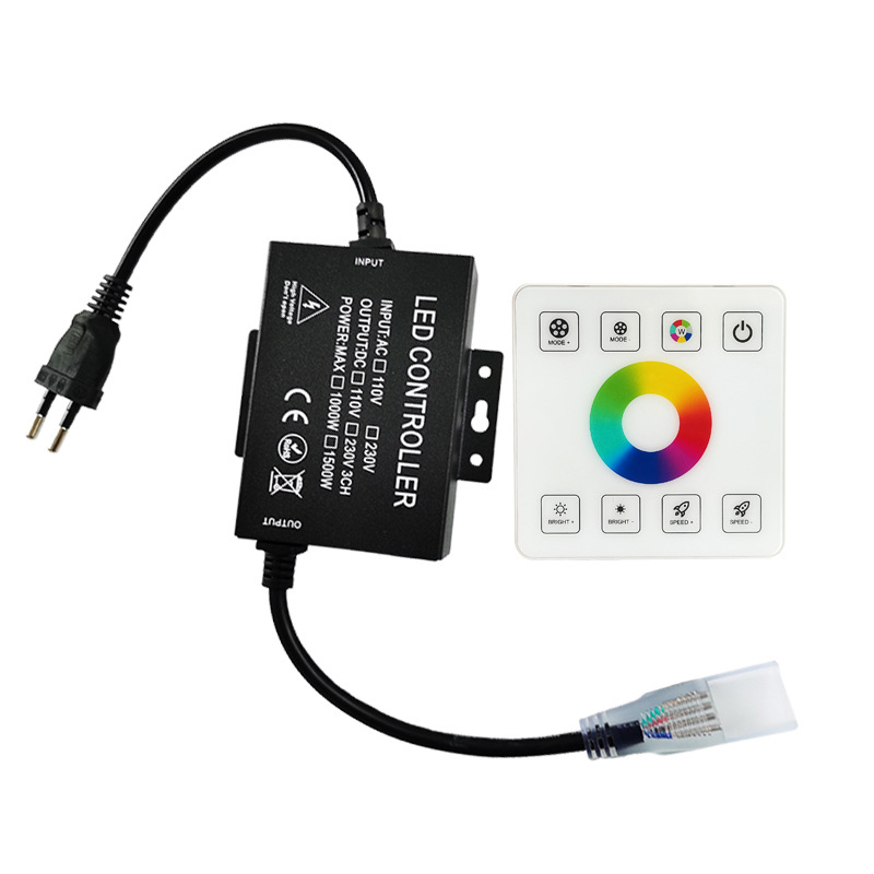 High voltage AC110/220V 500/600W RGB Touch Panel Controller For AC110/220V RGB LED Strips